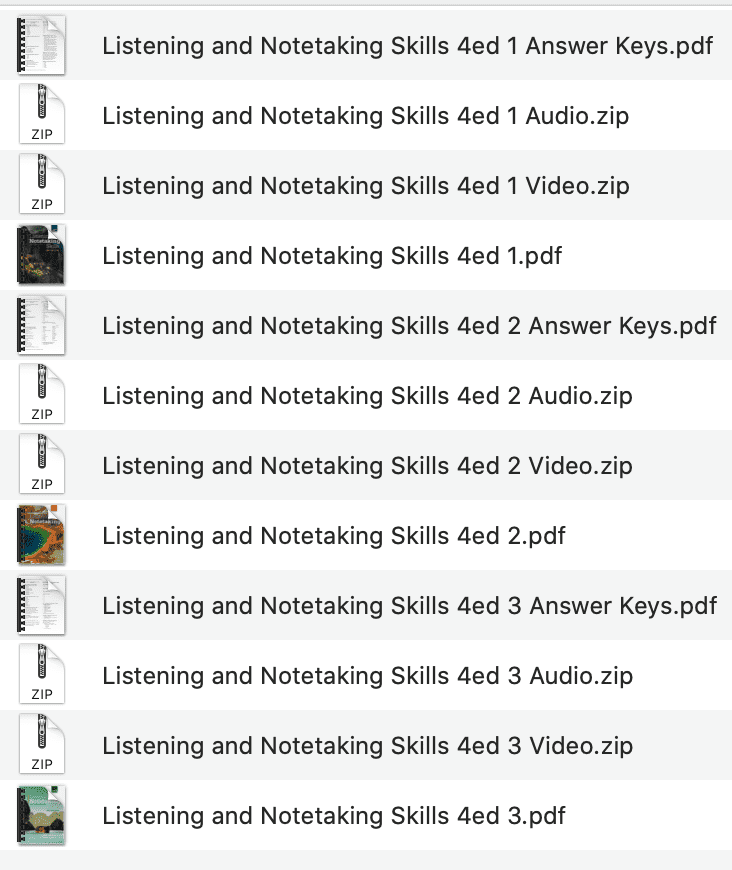 Listening and Notetaking Skills 4ed list