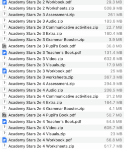 Academy Stars 2e list