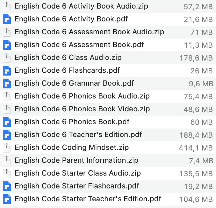 English Code BRE list 2
