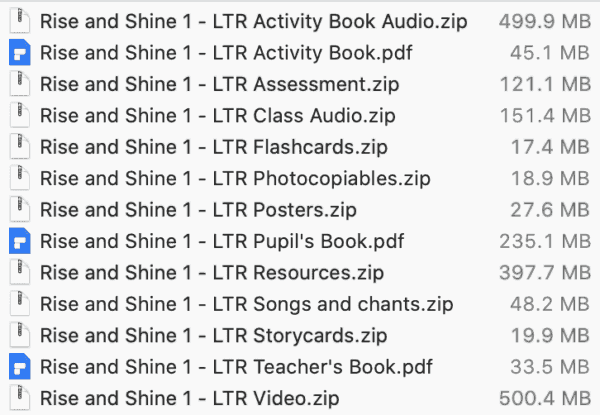 Rise and Shine list 1