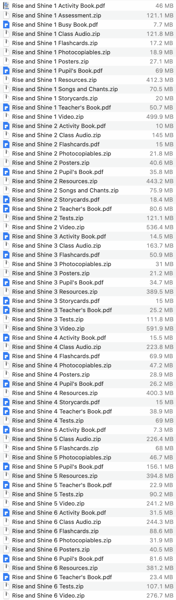 Rise and Shine list 2