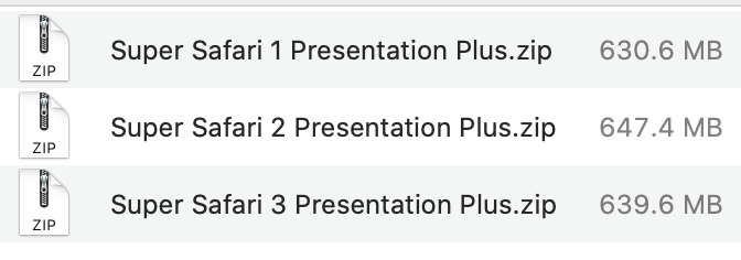 Super Safari 1 Presentation Plus list