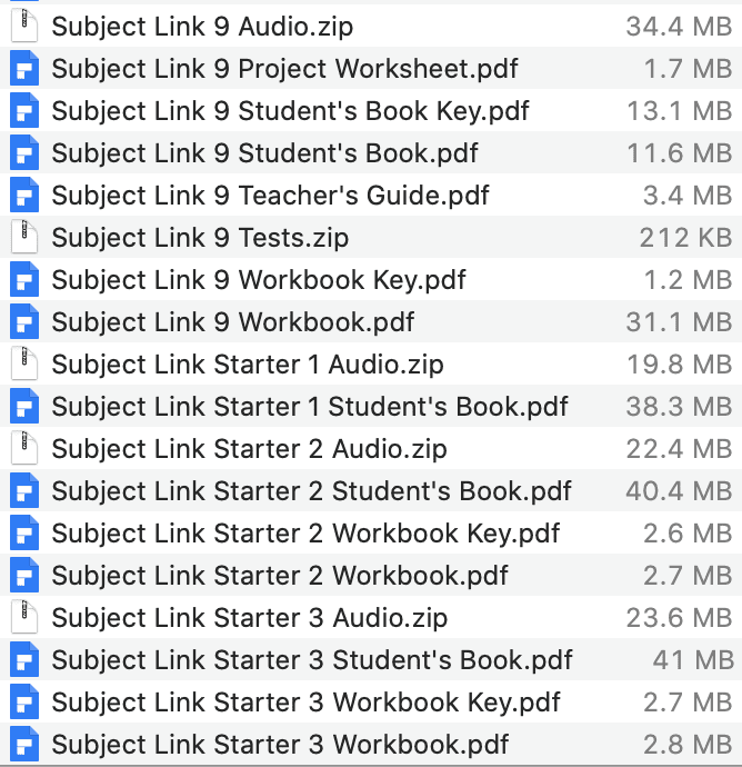 Subject Link list 1