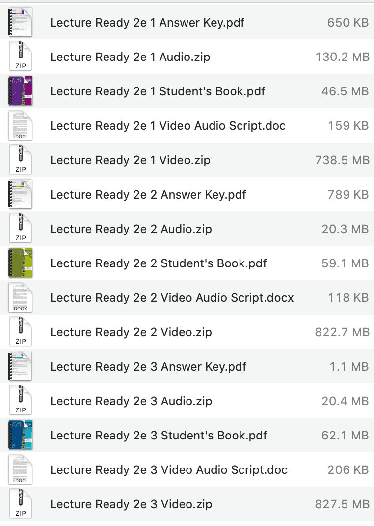 Lecture Ready list a