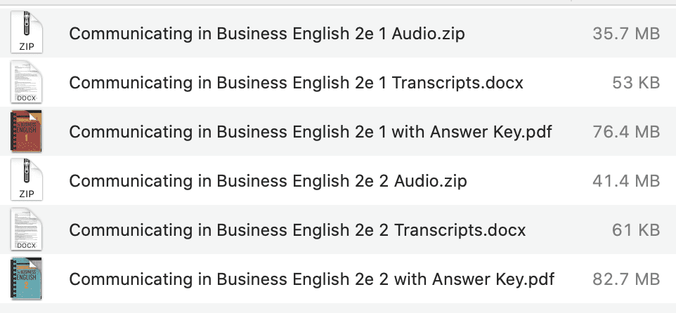 Communicating in Business English 2e list