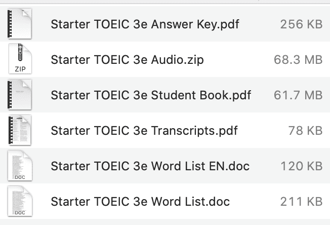 Starter TOEIC 3e list