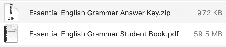Essential English Grammar list