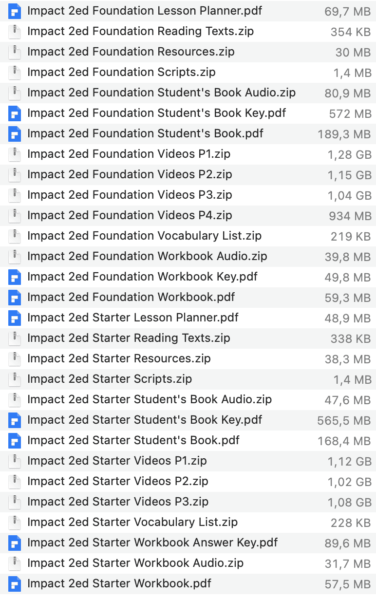 Impact 2ed list 2