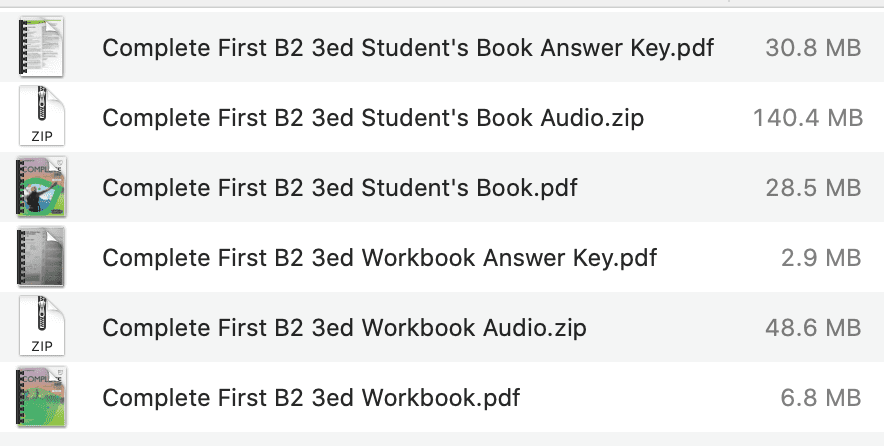 Complete First B2 list