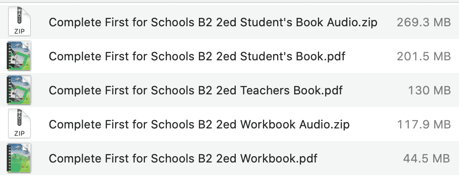 Complete First for Schools B2 2e list