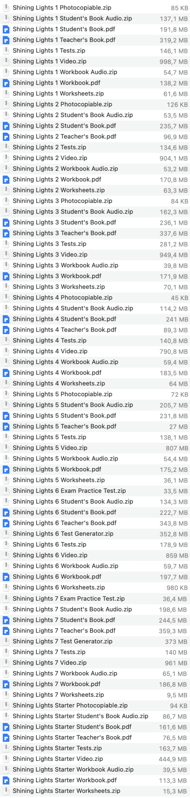 Shining Lights list 2