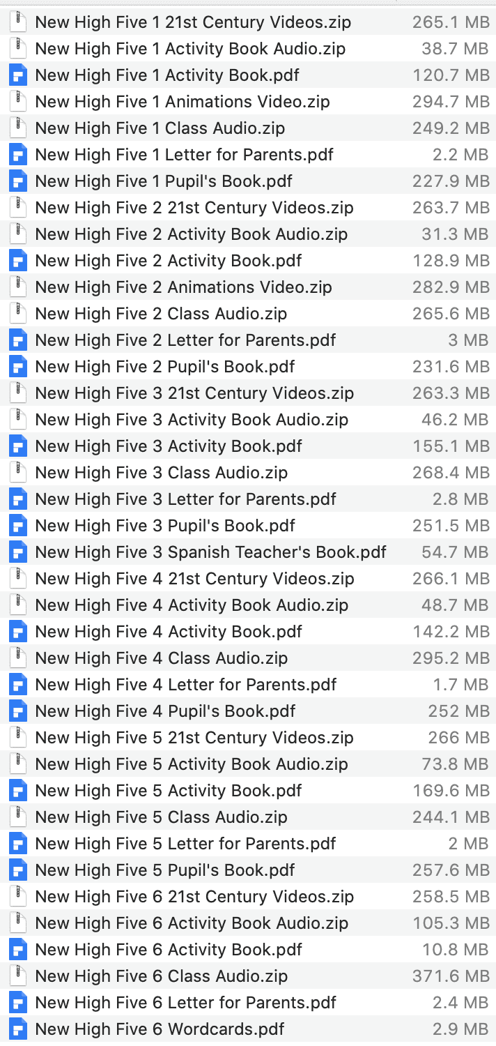 New High Five list
