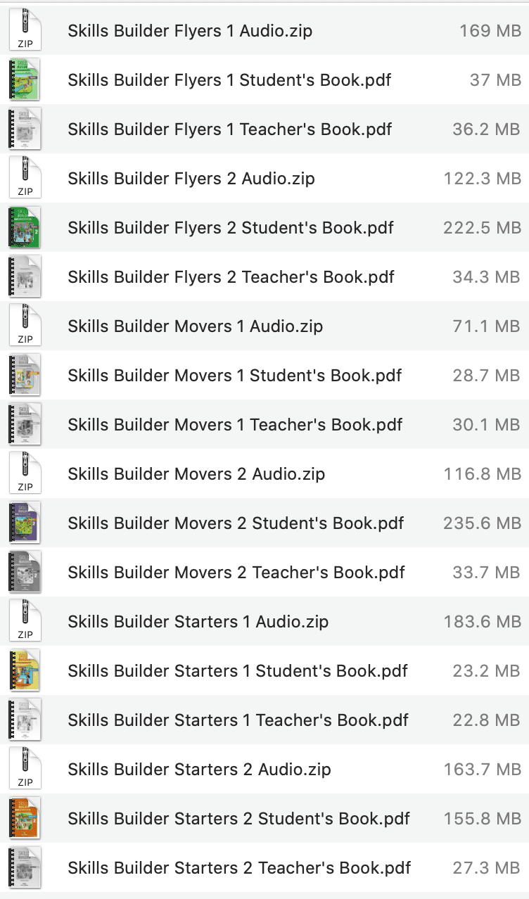 Skills Builder 2017 list