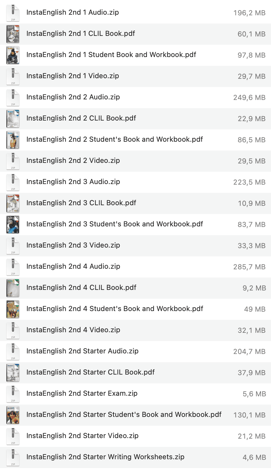 InstaEnglish 2e list