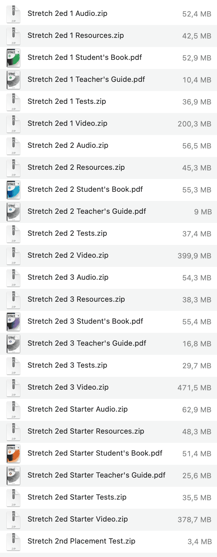 Stretch 2e list